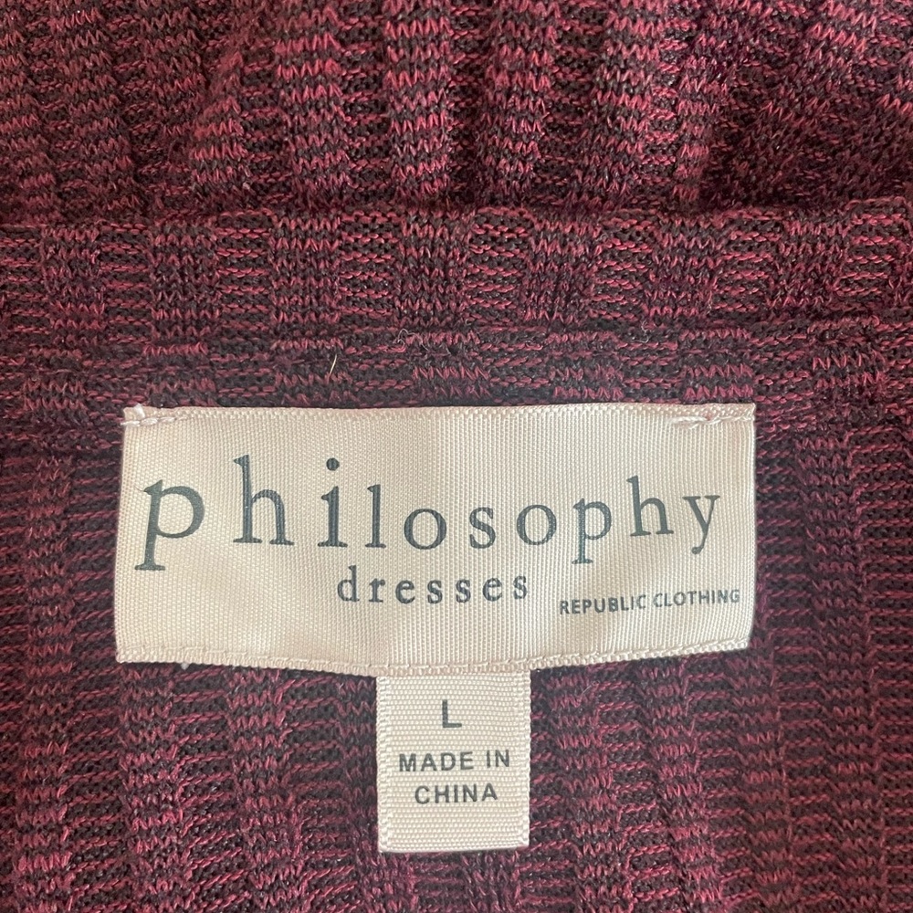 Philosophy women’s size large long sleeve maroon dress - Picture 7 of 8